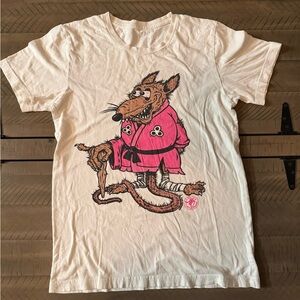Graphic T-Shirt with Cartoon Rat Design